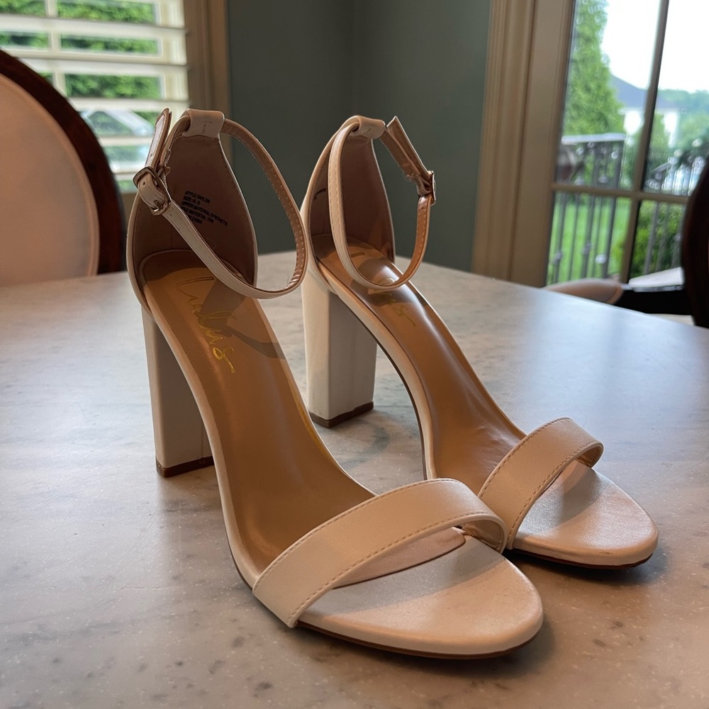 Cream Ankle Strap Heels
